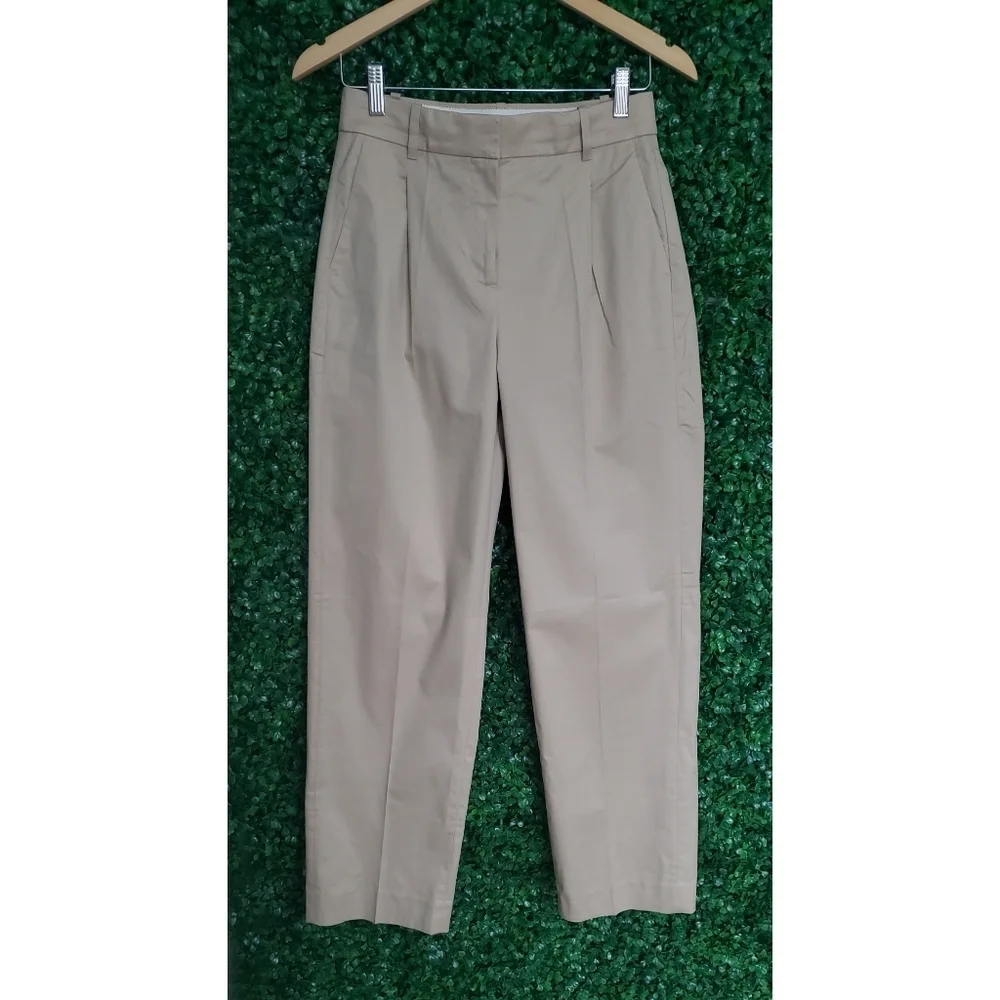 J.Crew Wide leg pleated kakhis